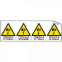 Foglio 4 etichette adesive pericolo di taglio EN ISO 7010