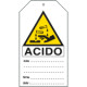 Cartellino plastica pericolo acido. . . EN ISO 7010
