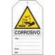 Cartellino plastica pericolo corrosivo. . . EN ISO 7010