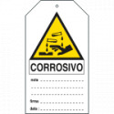 Cartellino plastica pericolo corrosivo. . . EN ISO 7010
