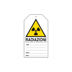 Cartellino plastica pericolo radiazioni. . . EN ISO 7010