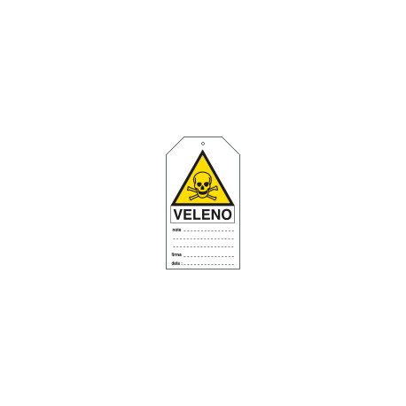 Cartellino plastica pericolo veleno. . . EN ISO 7010