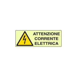 Cartello PVC rigido luminescen. DIN att. corrente elettrica EN ISO 7010