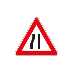 Cartello HI NF 18 STRETTOIA ASIMMETRICA sinistra
