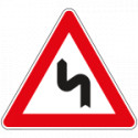 Cartello NF 6 DOPPIA CURVA prima SINISTRA