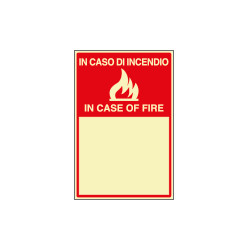 Cartello fotoluminescente In caso d'incendio