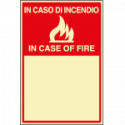 Cartello fotoluminescente In caso d'incendio