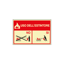 Etichetta fotoluminescente Uso dell'estintore