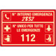 Cartello fotoluminescente N. telefoni emergenza