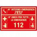 Cartello fotoluminescente N. telefoni emergenza