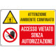 Cartello multisimbolo ambiente confinato vietato accesso. . .