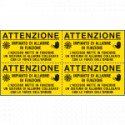 Foglio n. 4 etichette Impianto allarme in funzione