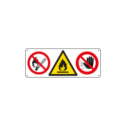 Cartello multisimbolo con 3 simboli E1305 E1102 E1312 EN ISO 7010