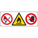 Cartello multisimbolo con 3 simboli E1305 E1102 E1312 EN ISO 7010