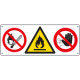 Cartello multisimbolo con 3 simboli E1305 E1102 E1312 EN ISO 7010