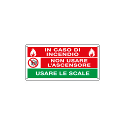 Cartello divieto In caso di incendio usare le scale EN ISO 7010