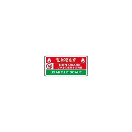 Etichetta adesiva in caso di incendio usare le scale EN ISO 7010