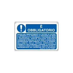 Cartello obbligo Segnalare difetti e deficienze. . EN ISO 7010