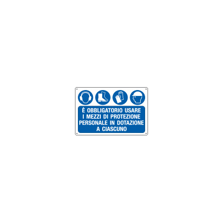 Cartello obbligo Usare cuffie, scarpe, guanti EN ISO 7010