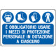 Cartello obbligo Usare maschere scarpe guanti EN ISO 7010