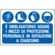 Cartello obbligo Usare imbracature scarpe guanti elmetti EN ISO 7010