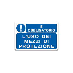 Cartello obbligo l'uso dei mezzi di protezione EN ISO 7010