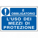 Cartello obbligo l'uso dei mezzi di protezione EN ISO 7010