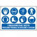 Cartello obbligo usare mezzi di protezione personale EN ISO 7010