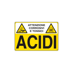 Cartello sostanze pericolose ACIDI EN ISO 7010