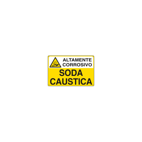 Cartello sostanze pericolose SODA CAUSTICA EN ISO 7010