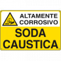 Cartello sostanze pericolose SODA CAUSTICA EN ISO 7010