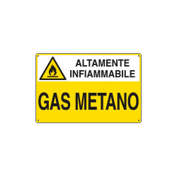Cartello sostanze pericolose GAS METANO EN ISO 7010