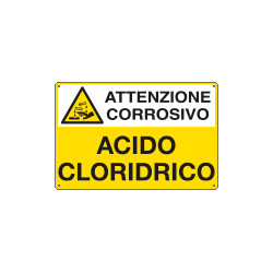 Cartello pericolo ACIDO CLORIDRICO EN ISO 7010