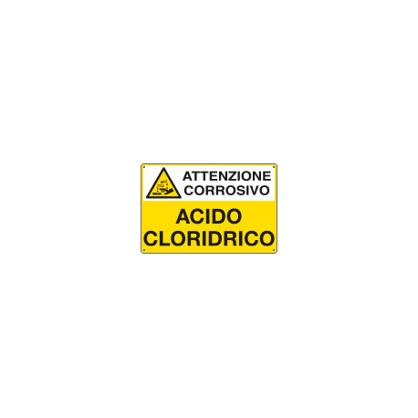 Cartello pericolo ACIDO CLORIDRICO EN ISO 7010
