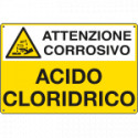 Cartello pericolo ACIDO CLORIDRICO EN ISO 7010