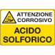Cartello pericolo ACIDO SOLFORICO EN ISO 7010