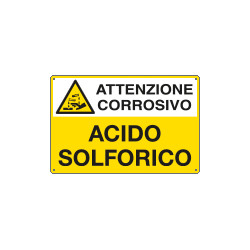 Cartello pericolo ACIDO SOLFORICO EN ISO 7010