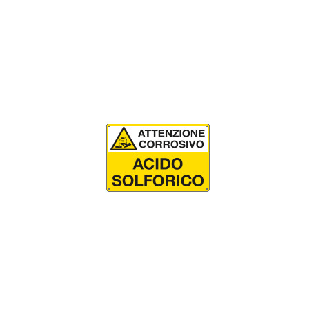 Cartello pericolo ACIDO SOLFORICO EN ISO 7010