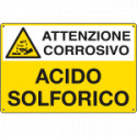 Cartello pericolo ACIDO SOLFORICO EN ISO 7010