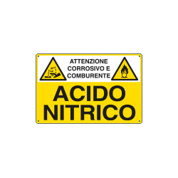 Cartello sostanze pericolose ACIDO NITRICO EN ISO 7010