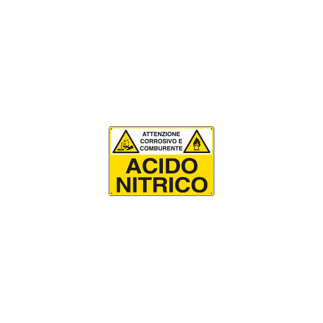 Cartello sostanze pericolose ACIDO NITRICO EN ISO 7010