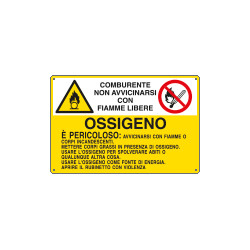 Cartello sostanze pericolose OSSIGENO EN ISO 7010