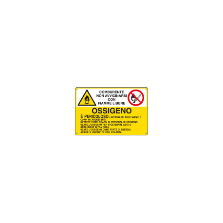 Cartello sostanze pericolose OSSIGENO EN ISO 7010