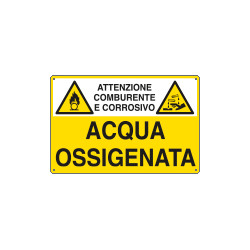 Cartello sostanze pericolose ACQUA OSSIGENATA EN ISO 7010