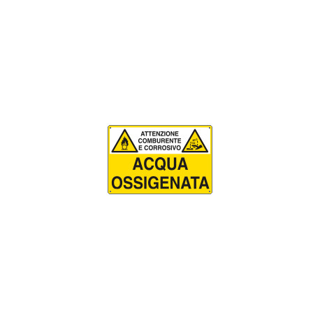 Cartello sostanze pericolose ACQUA OSSIGENATA EN ISO 7010