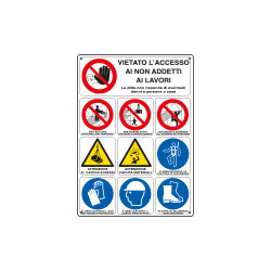 Cartello Vietato l'accesso ai non addetti ai lavori EN ISO 7010