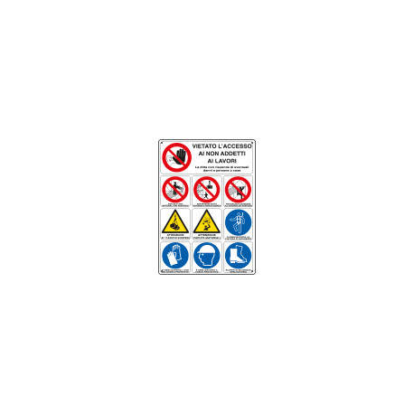 Cartello Vietato l'accesso ai non addetti ai lavori EN ISO 7010