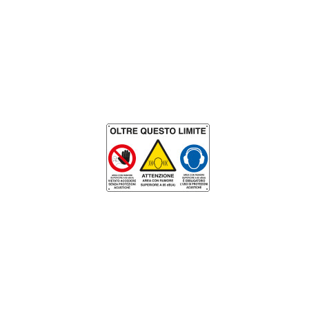 Cartello Oltre questo limite proteggersi da. . . . EN ISO 7010