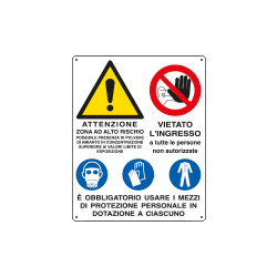 Cartello E'obbligatorio usare i mezzi di protezione . . . EN ISO 7010