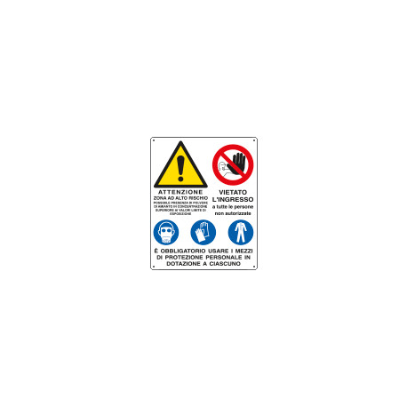 Cartello E'obbligatorio usare i mezzi di protezione . . . EN ISO 7010